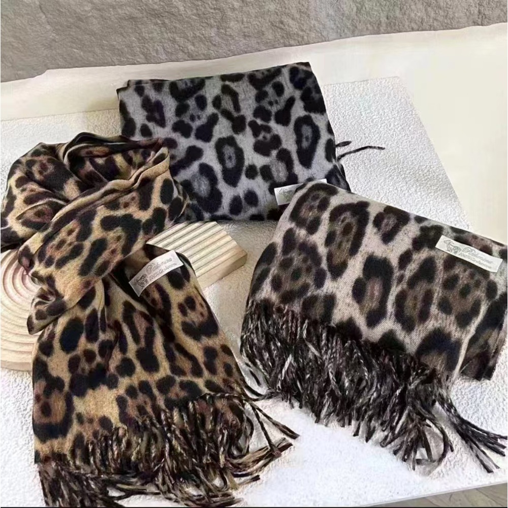 Cashmere Throw Blanket - Szal Leopard 190*70CM Zimowy Ciepły Szal