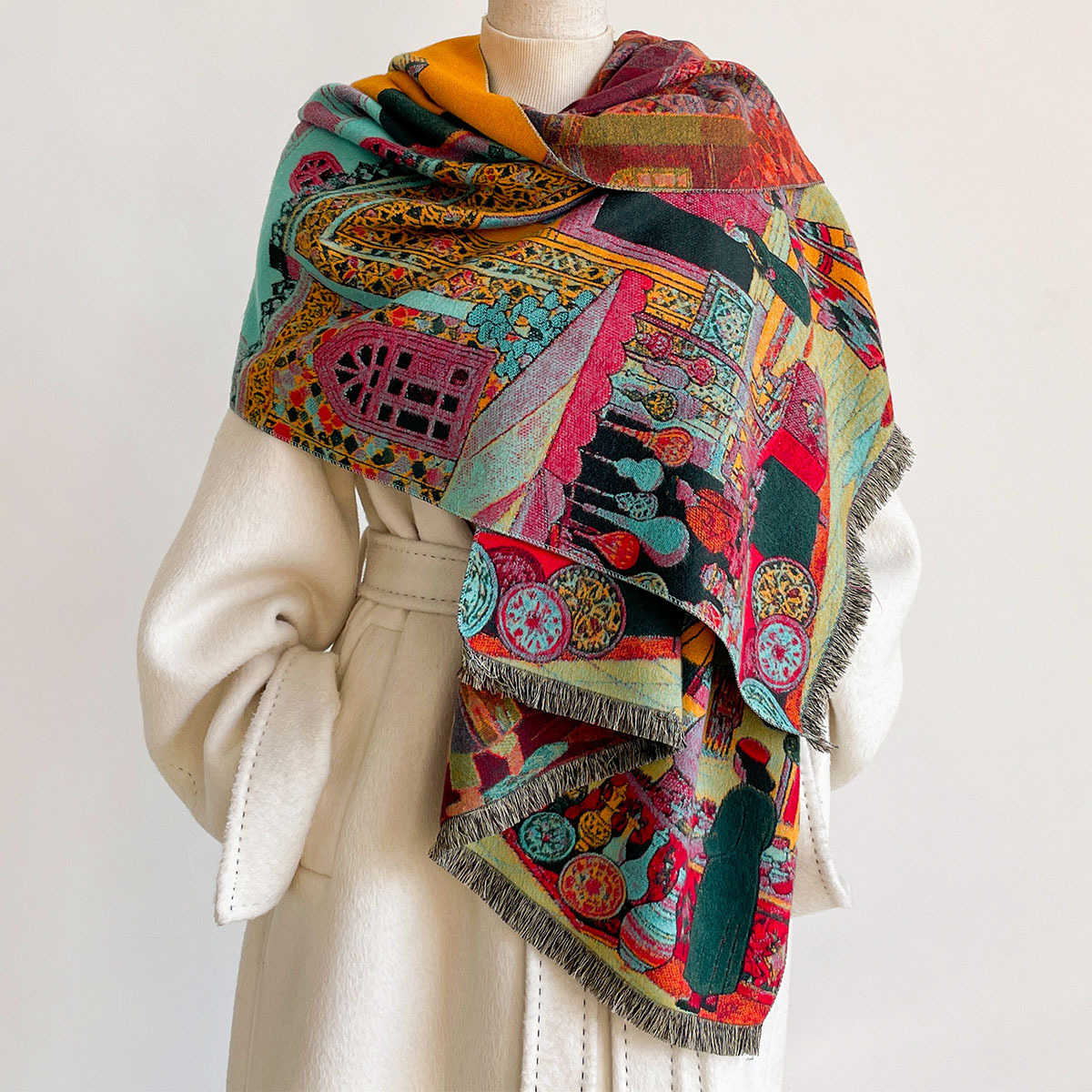 Damski szal z imitacji kaszmir – Cashmere Throw Blanket recenzja i cena