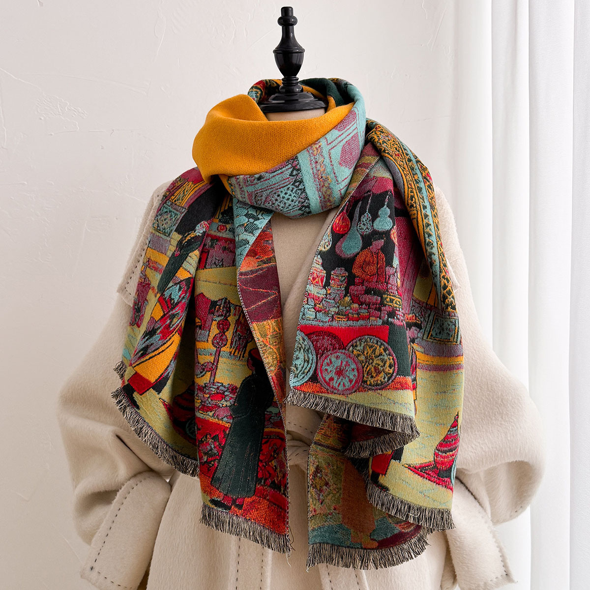 Damski szal z imitacji kaszmir – Cashmere Throw Blanket recenzja i cena